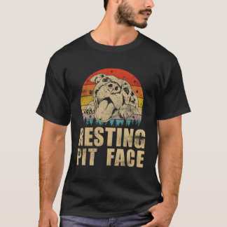 Camiseta Vintage Pitbull Resting Pit Face Funny Pitbull