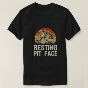 Camiseta Vintage Pitbull Resting Pit Face - Funny Pitbull L