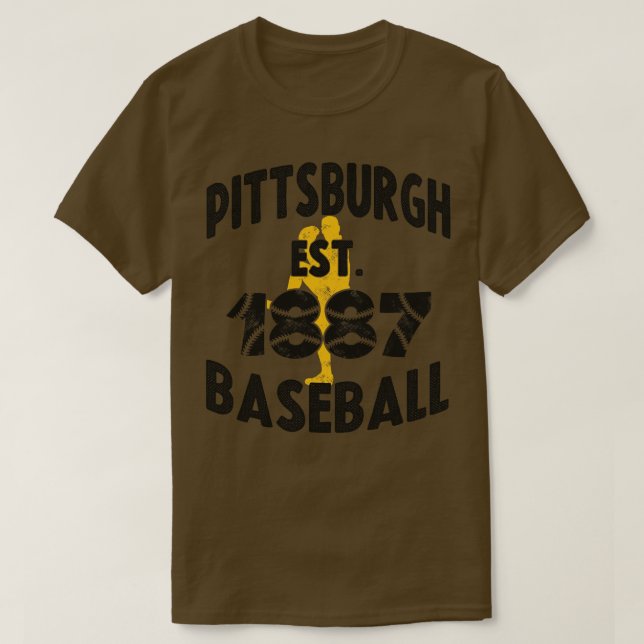 Camiseta Vintage Pittsburgh Béisbol Est 1887 Béisbol Pitc (Diseño del anverso)