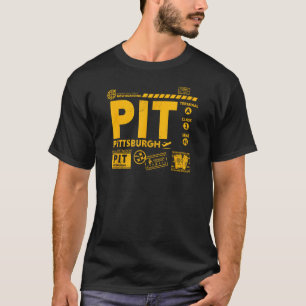 Camiseta Vintage Pittsburgh PIT Código de viaje Día de viaj