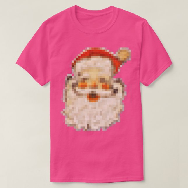 Camiseta Vintage Pixel Santa (Diseño del anverso)