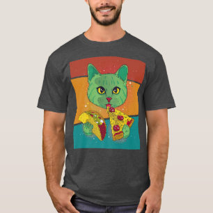 Camiseta Vintage Pizza Cat Taco Premium 