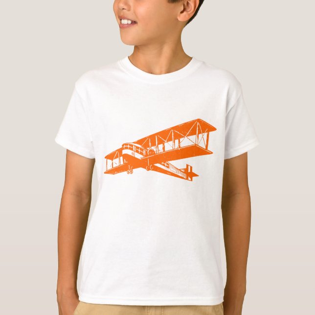Camiseta Vintage Plane - Naranja (Anverso)