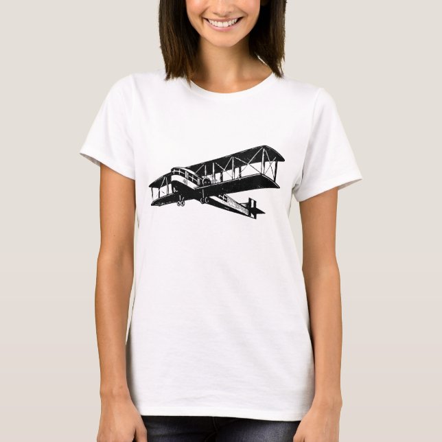 Camiseta Vintage Plane - Negro (Anverso)