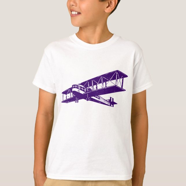 Camiseta Vintage Plane - Púrpura Profundo (Anverso)