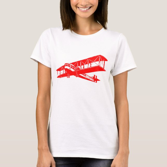Camiseta Vintage Plane - Rojo (Anverso)