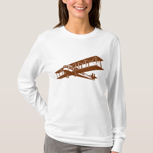 Camiseta Vintage Plane - Walnut (Anverso)