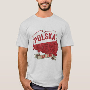 Camiseta Vintage Polska Map – Orgullo Polaco desde