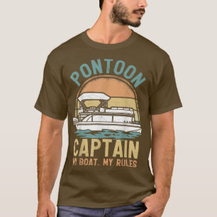 Camiseta Vintage Pontoon Captain My Bote My Rules Bot C