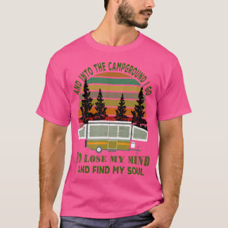 Camiseta Vintage Pop Up Camper Camping Senderismo Pesca