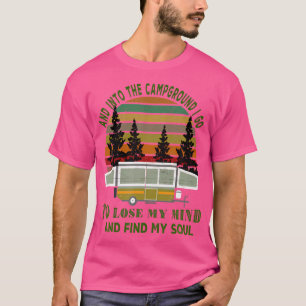 Camiseta Vintage Pop Up Camper Camping Senderismo Pesca