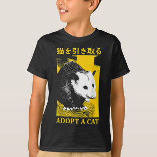 Camiseta Vintage Possum Adoptó Un Gato Possum Japonés