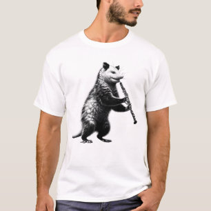 Camiseta Vintage Possum Opossum Jugando Oboe Oboist Oboe