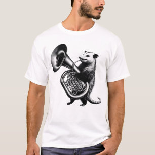 Camiseta Vintage Possum Opossum Jugando Tuba Tuba Tuba