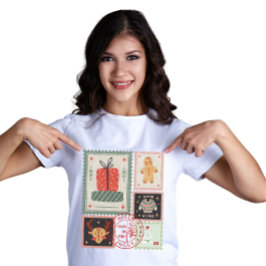Camiseta Vintage Postage Stamp Christmas Icon 