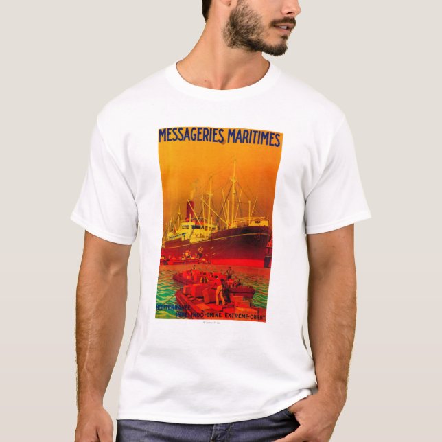 Camiseta Vintage PosterEurope de Messageries Maritimes (Anverso)