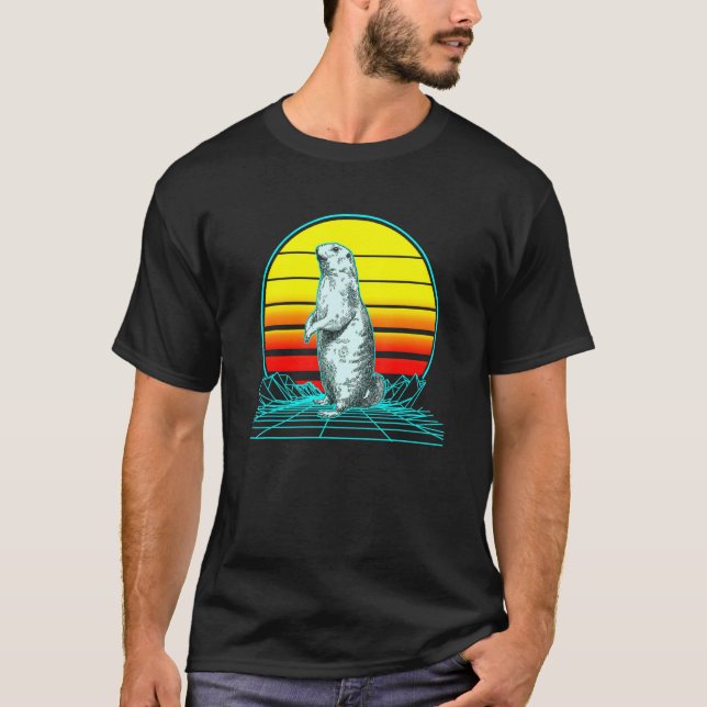Camiseta Vintage Prairie Dog Vaporwave (Anverso)