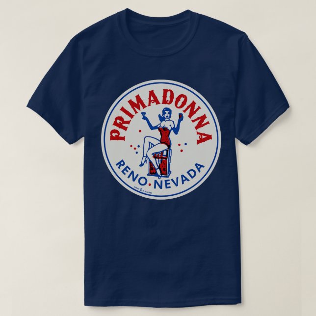 Camiseta Vintage Primadonna Club Reno Nevada (Diseño del anverso)