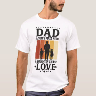Camiseta Vintage Primer Héroe Hijo Padre Primera H