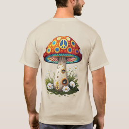 Camiseta Vintage Psychedelic Mushroom Peace Emblem