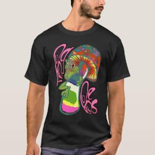 Camiseta Vintage Psychedelic Peace Frog Jazzy Mushroom Bong
