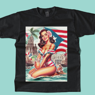 Camiseta Vintage Puerto Rico Pin Up
