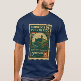 Camiseta Vintage Puerto Rico Postage Stamp Shirt
