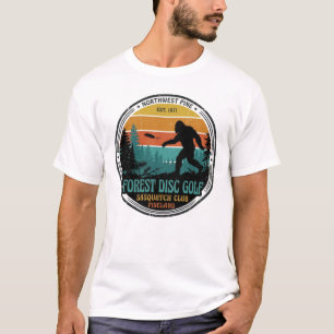 Camiseta vintage puesta de sol Bigfoot Forest Disc