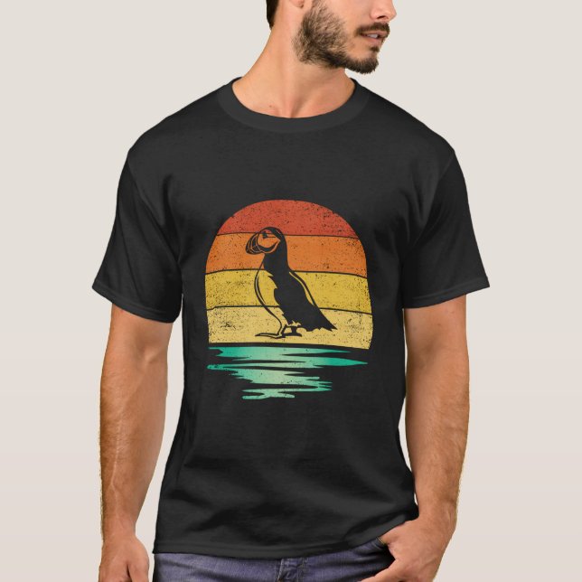 Camiseta Vintage Puffin Retro Retro de Aves (Anverso)