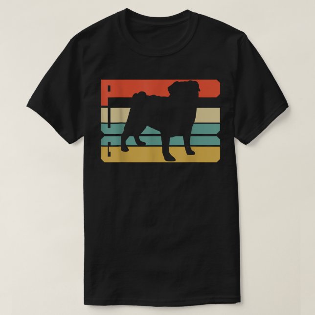 Camiseta Vintage Pug  (Diseño del anverso)