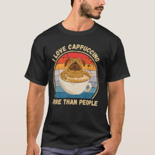Camiseta Vintage Pug Me Encanta Más El Cappuccino Que La Ge