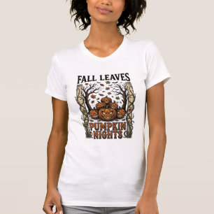 Camiseta Vintage Pumpkin Otoño Hojas Espeluznante 