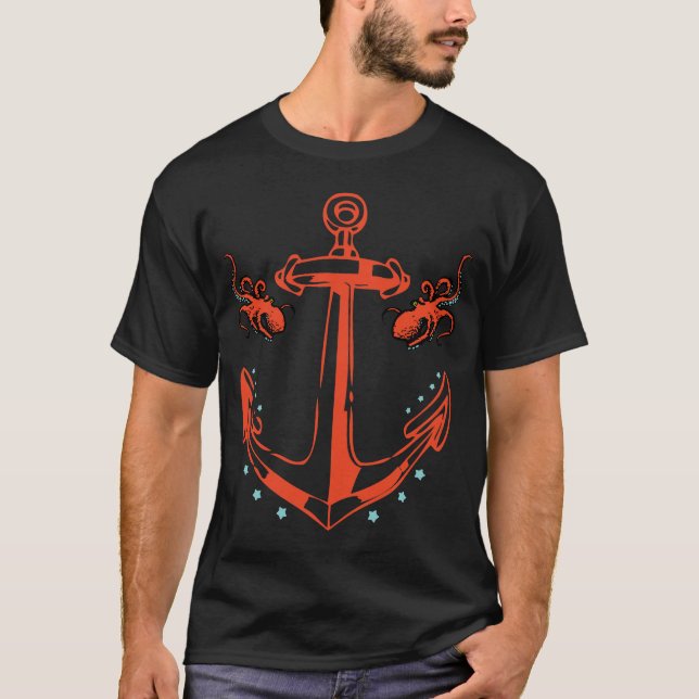 Camiseta Vintage Punk Sailor Anchor y Octopus Tee (Anverso)