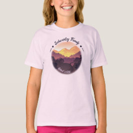 Camiseta Vintage Purple Yellow Farmhouse Mountain Sunset