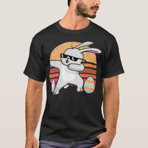 Camiseta Vintage Rabbit Dabbing Hip Hop Bunny Easter Day Fu