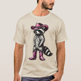 Camiseta Vintage Raccoon Cowboy Trash Panda Western