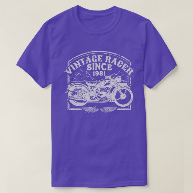 Camiseta Vintage Racer Desde La Motocicleta Retro 1981 (Diseño del anverso)