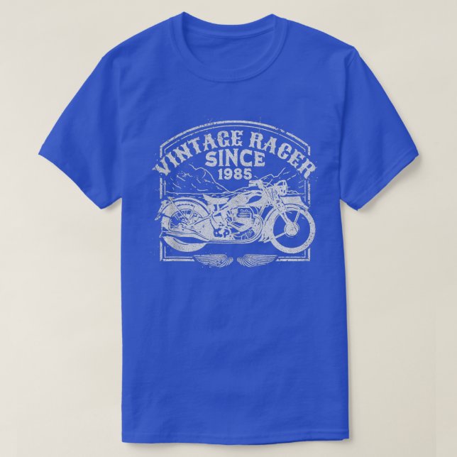 Camiseta Vintage Racer Desde La Motocicleta Retro 1985 (Diseño del anverso)
