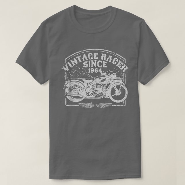 Camiseta Vintage Racer Desde Motocicleta Retro 1964 (Diseño del anverso)