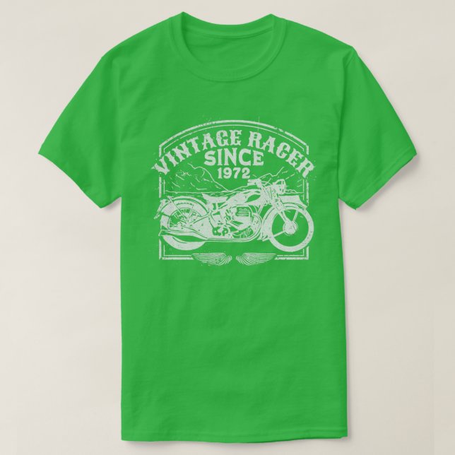 Camiseta Vintage Racer Desde Motocicleta Retro 1972 (Diseño del anverso)