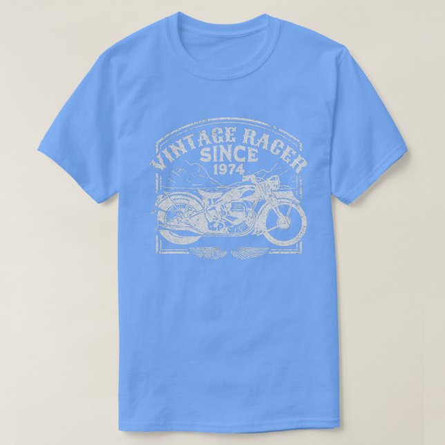 Camiseta Vintage Racer Desde Motocicleta Retro 1974 (Diseño del anverso)