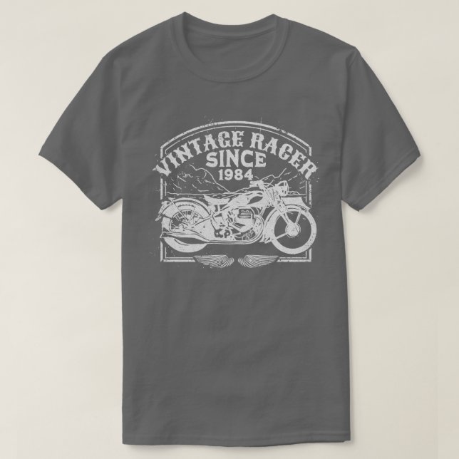 Camiseta Vintage Racer Desde Motocicleta Retro 1984 (Diseño del anverso)