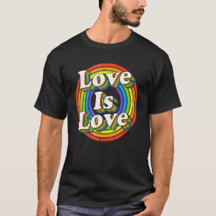 Camiseta Vintage Rainbow Love Lgbt Gay Lesbian Prid