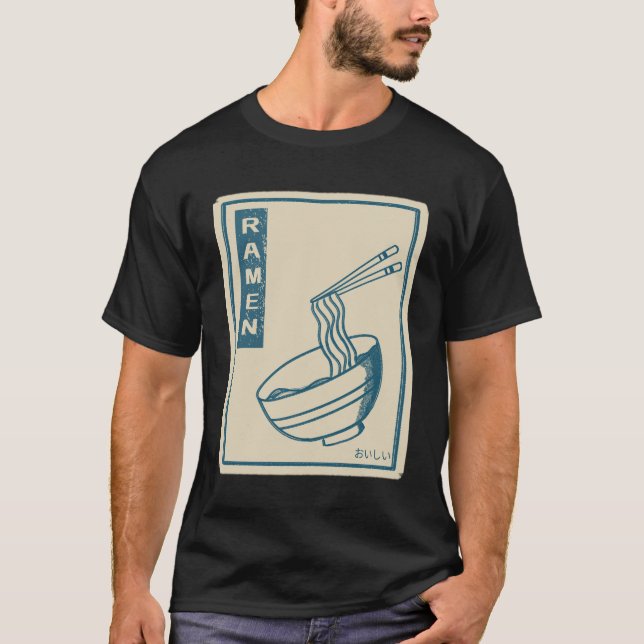 Camiseta Vintage Ramen lover Black Tshirt (Anverso)