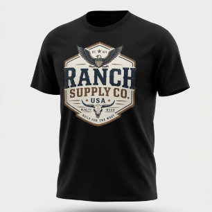 Camiseta Vintage Ranch Supply Co USA Longhorn Águila 