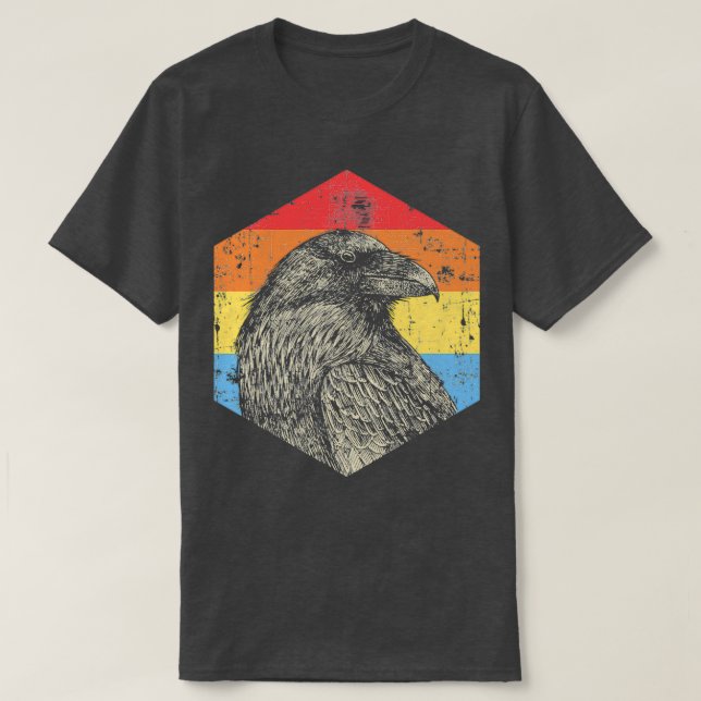 Camiseta Vintage Raven Art Bird Waters Animal (Diseño del anverso)