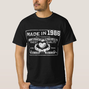 Camiseta Vintage Realizado En 1986 Auténtico Edición Limita