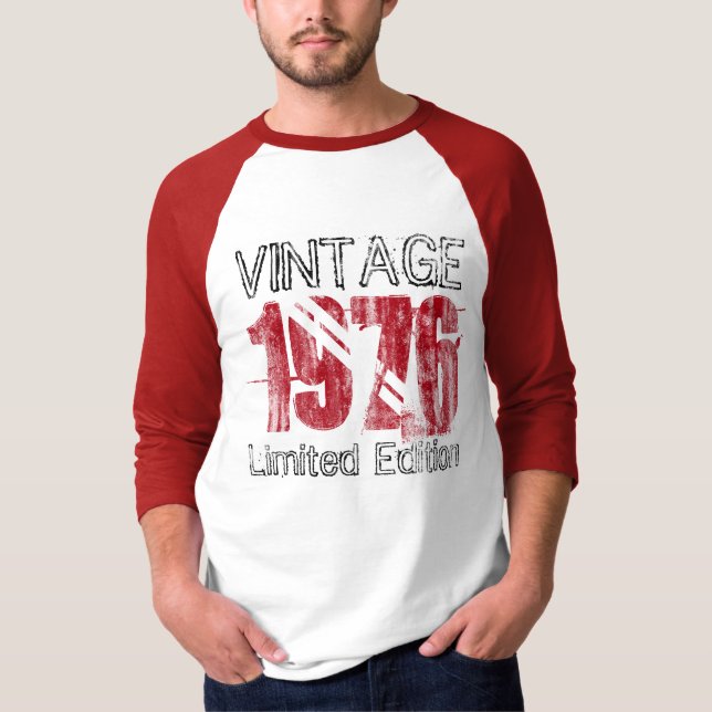 Camiseta Vintage Red 1976 Edición Limitada 40º cumpleaños (Anverso)