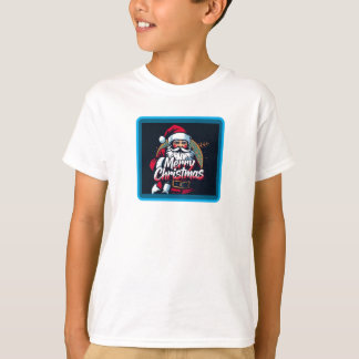 Camiseta Vintage Red and blue Santa Claus T-Shirt