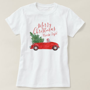 Camiseta Vintage Red Car Merry #Navidades #Estilo Florida